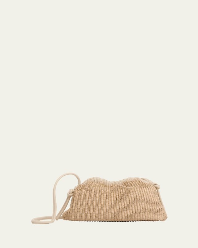 Cloud Mini Raffia Clutch Bag